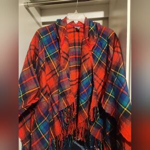 American Eagle Outfitters Multicolor Plaid Cape